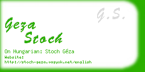 geza stoch business card